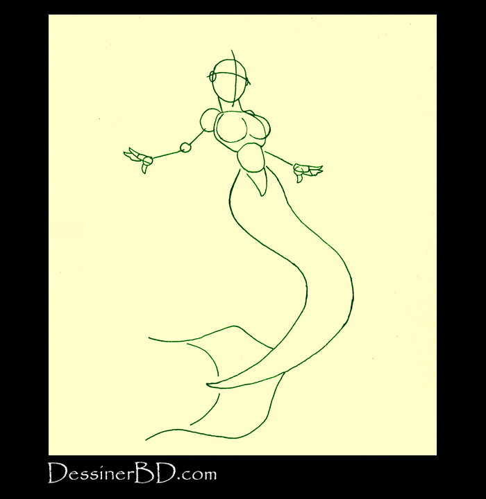 comment dessiner formes guides sirène