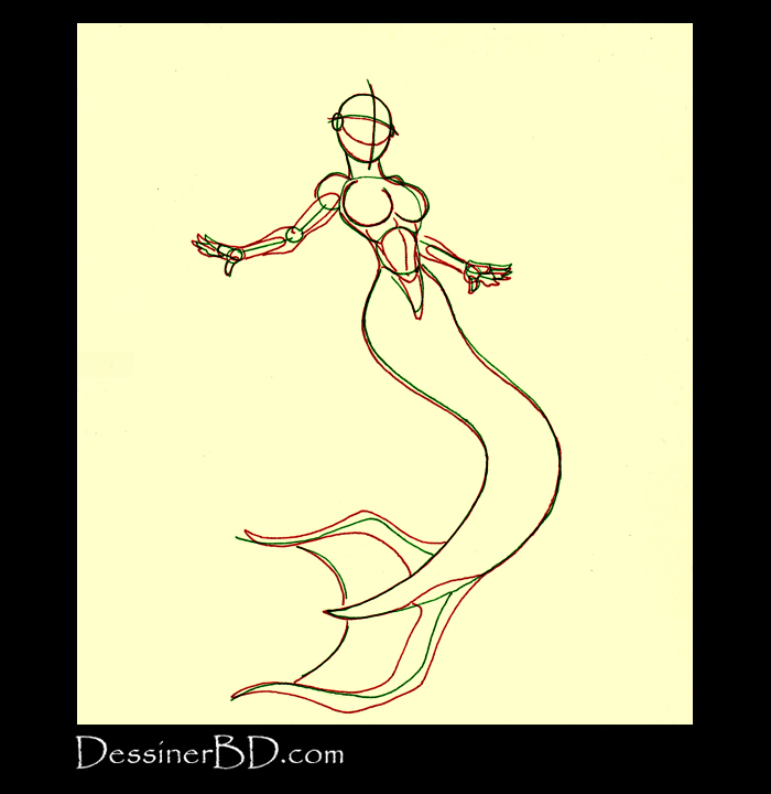 comment dessiner muscles anatomie sirène