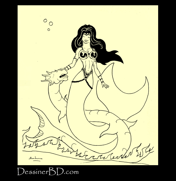 encrer sirène et dragon des mers