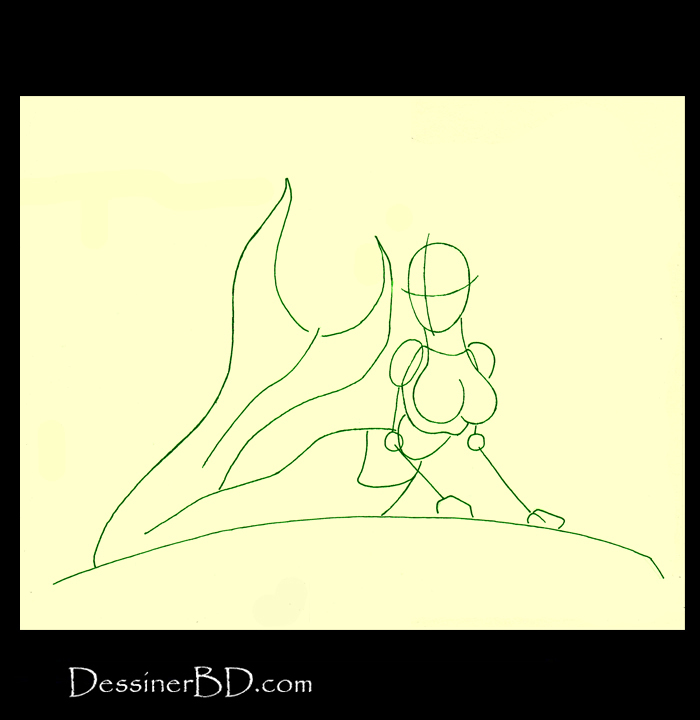 comment dessiner formes sirène sur rocher