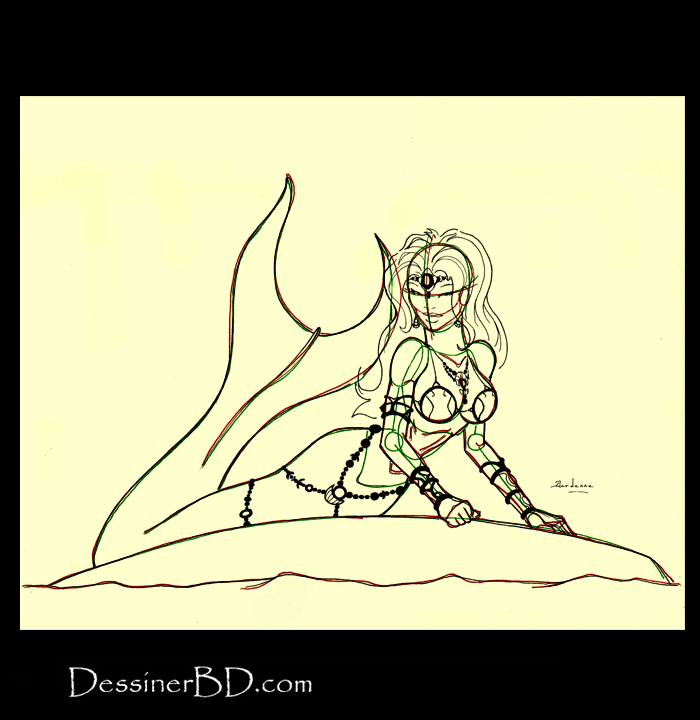 comment dessiner détails sirène sur rocher